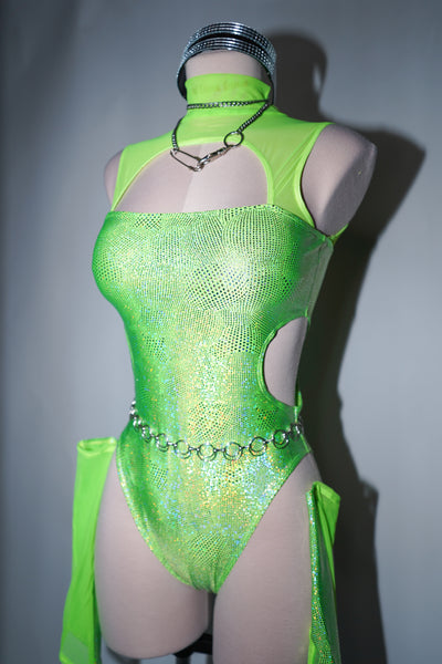 Disco Doll Rave Bodysuit with Gloves