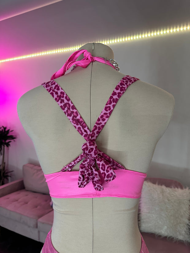 Pink Leopard Top (M)