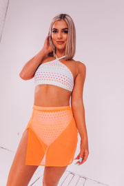 Neon Orange Mesh Skirt
